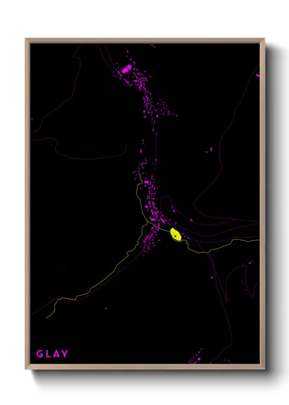 Une affiche de carte sur Glay