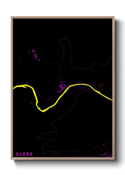 Une affiche de carte sur Glère