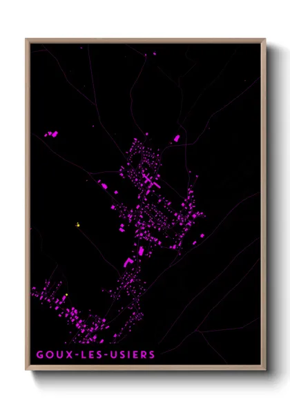 Une affiche de carte sur Goux-les-Usiers