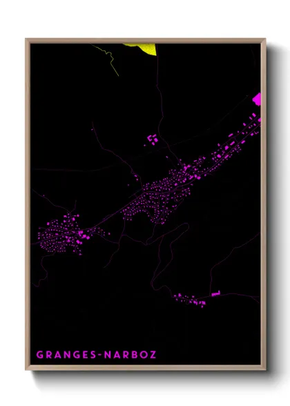 Une affiche de carte sur Granges-Narboz