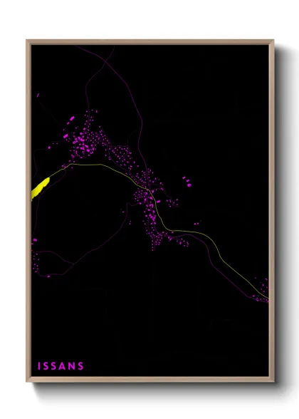 Une affiche de carte sur Issans