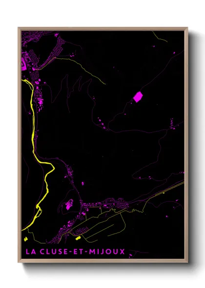 Une affiche de carte sur La Cluse-et-Mijoux