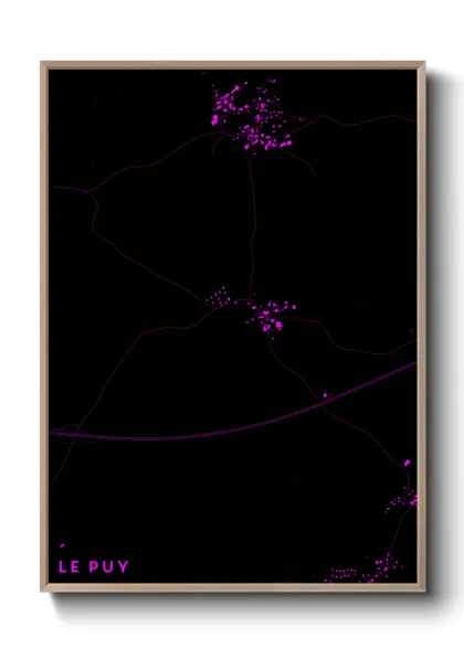 Une affiche de carte sur Le Puy