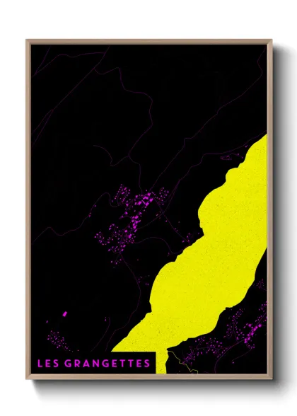 Une affiche de carte sur Les Grangettes