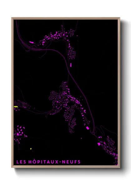 Une affiche de carte sur Les Hôpitaux-Neufs