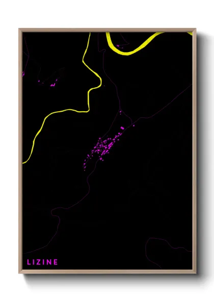 Une affiche de carte sur Lizine