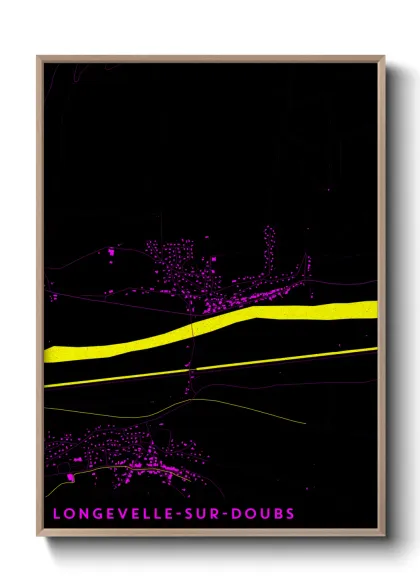 Une affiche de carte sur Longevelle-sur-Doubs