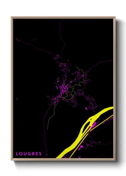 Une affiche de carte sur Lougres