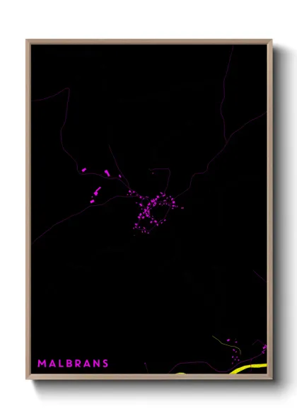 Une affiche de carte sur Malbrans