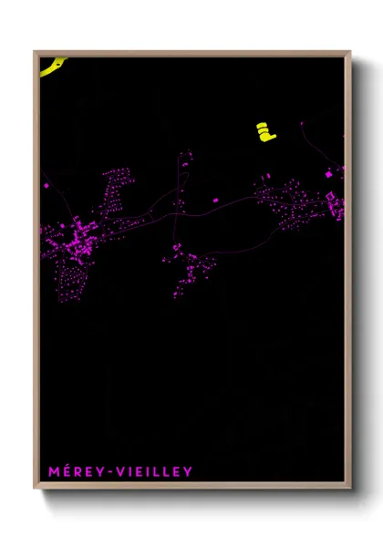 Une affiche de carte sur Mérey-Vieilley