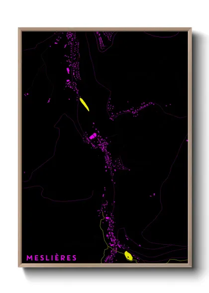 Une affiche de carte sur Meslières