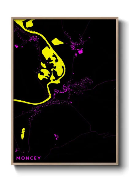 Une affiche de carte sur Moncey