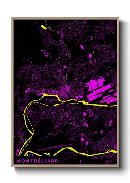 Une affiche de carte sur Montbéliard