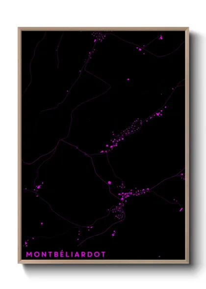 Une affiche de carte sur Montbéliardot