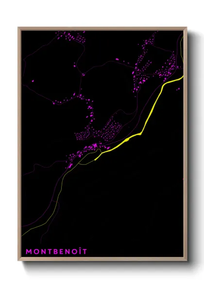 Une affiche de carte sur Montbenoît