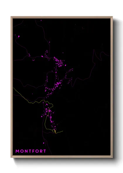 Une affiche de carte sur Montfort