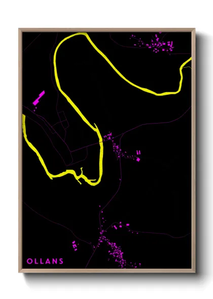 Une affiche de carte sur Ollans