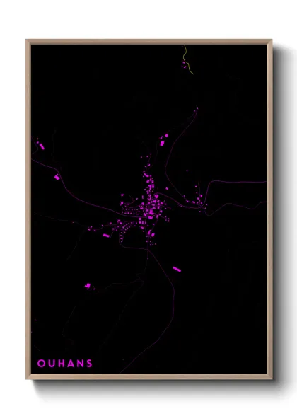 Une affiche de carte sur Ouhans