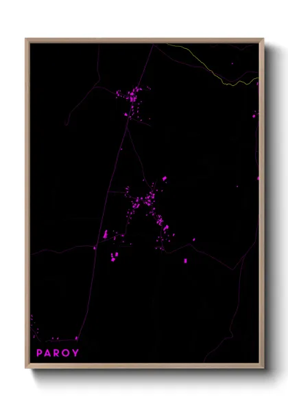 Une affiche de carte sur Paroy