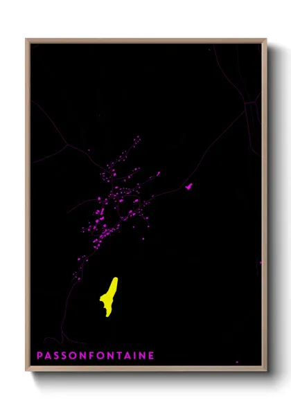 Une affiche de carte sur Passonfontaine