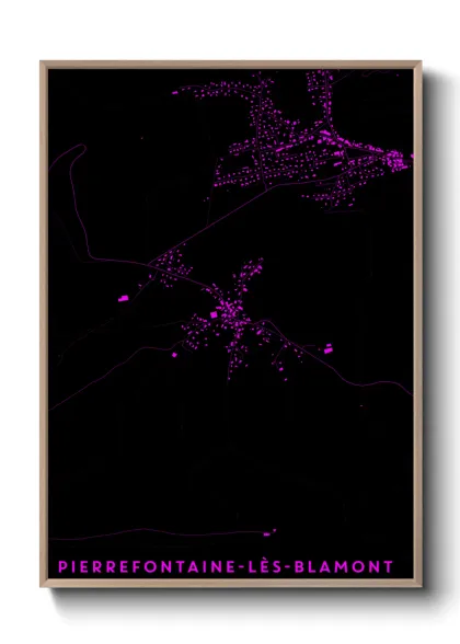 Une affiche de carte sur Pierrefontaine-lès-Blamont