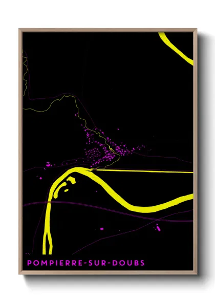 Une affiche de carte sur Pompierre-sur-Doubs