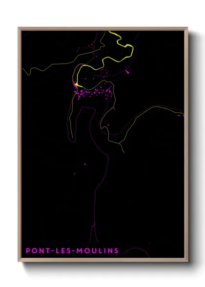 Une affiche de carte sur Pont-les-Moulins
