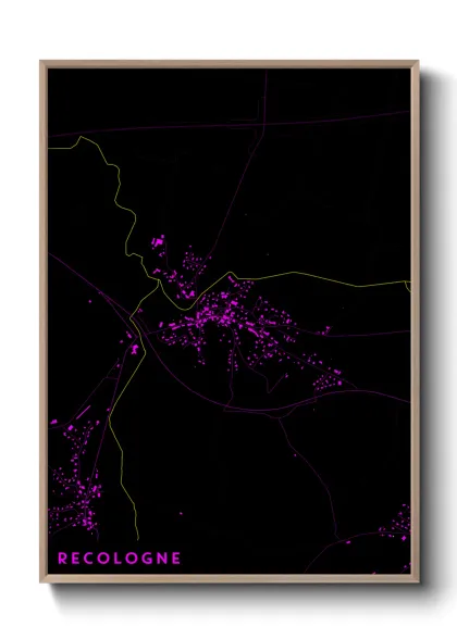 Une affiche de carte sur Recologne