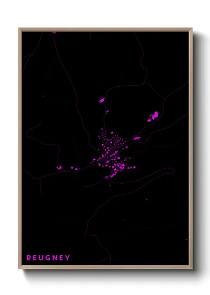 Une affiche de carte sur Reugney