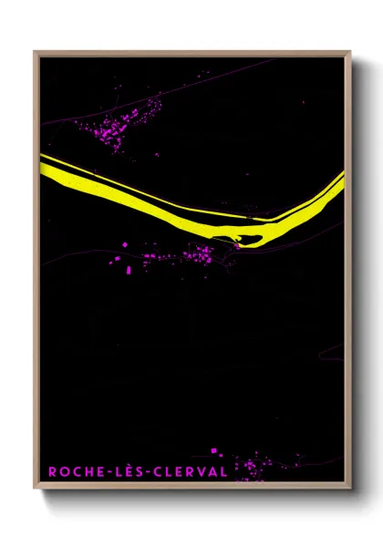 Une affiche de carte sur Roche-lès-Clerval