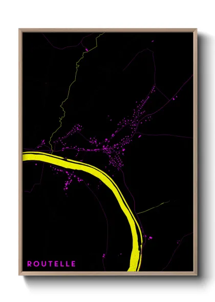 Une affiche de carte sur Routelle