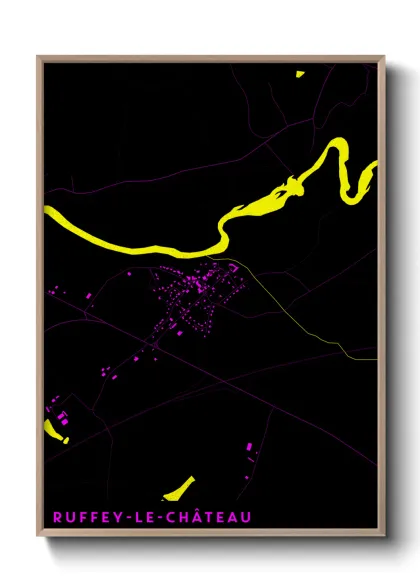 Une affiche de carte sur Ruffey-le-Château