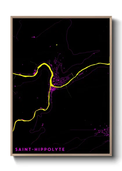 Une affiche de carte sur Saint-Hippolyte
