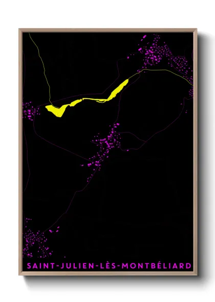 Une affiche de carte sur Saint-Julien-lès-Montbéliard