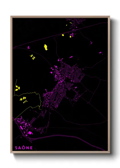 Une affiche de carte sur Saône