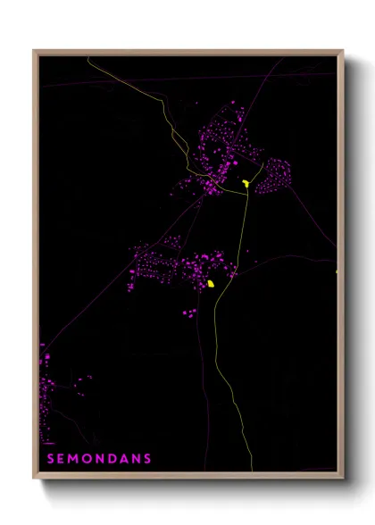 Une affiche de carte sur Semondans