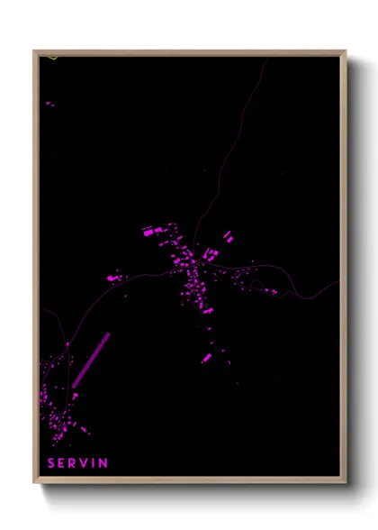 Une affiche de carte sur Servin