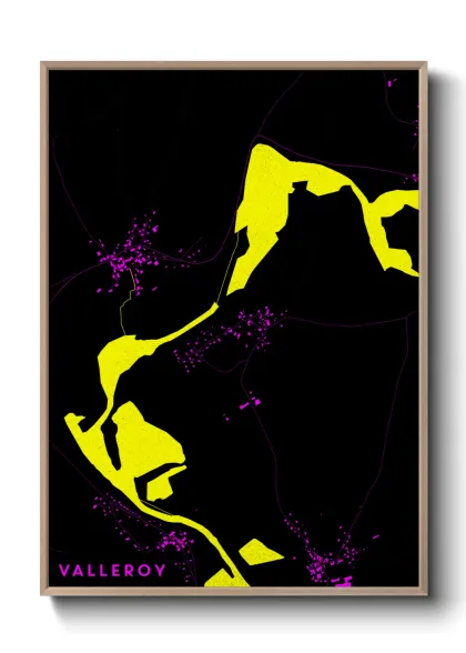 Une affiche de carte sur Valleroy
