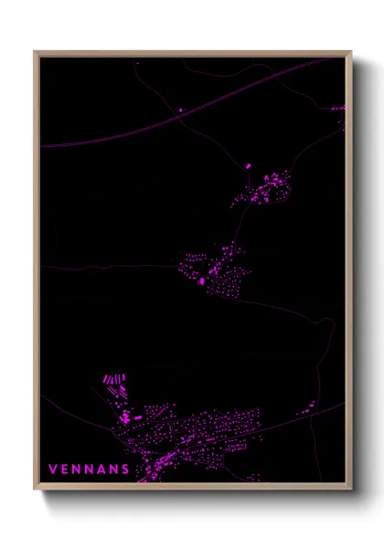 Une affiche de carte sur Vennans