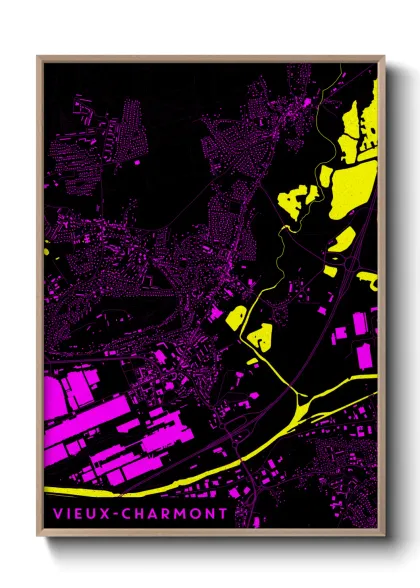 Une affiche de carte sur Vieux-Charmont
