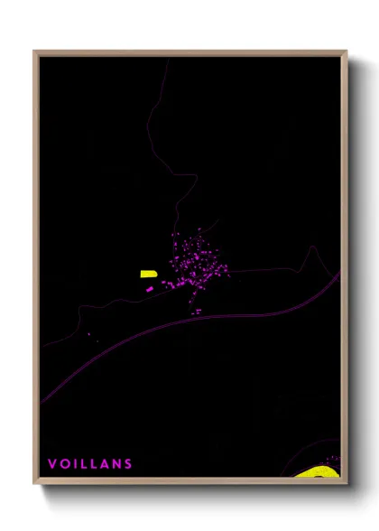 Une affiche de carte sur Voillans