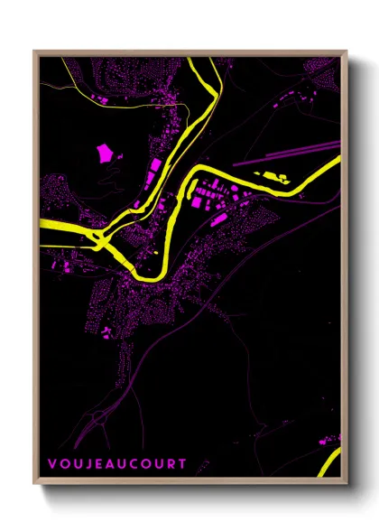 Une affiche de carte sur Voujeaucourt