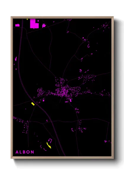 Une affiche de carte sur Albon