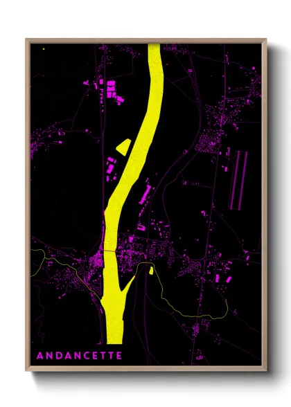 Une affiche de carte sur Andancette