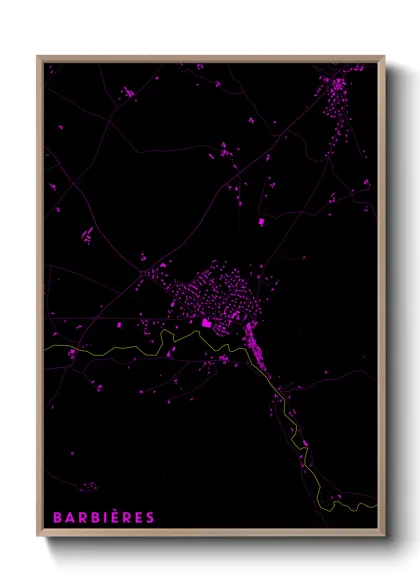 Une affiche de carte sur Barbières