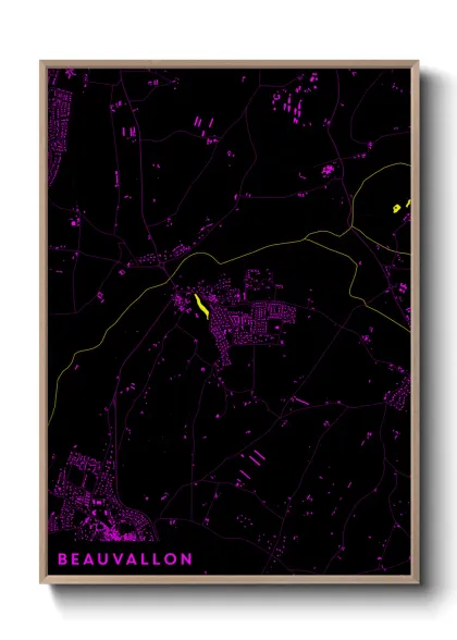 Une affiche de carte sur Beauvallon