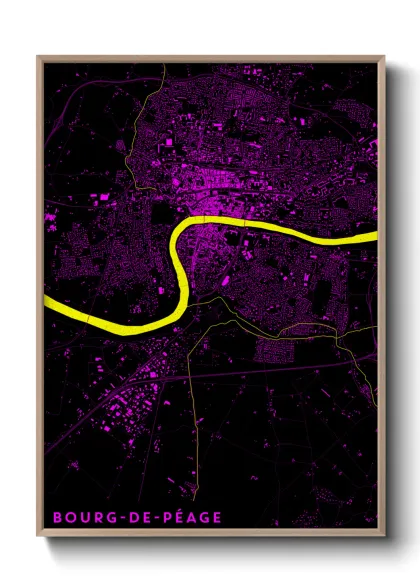 Une affiche de carte sur Bourg-de-Péage