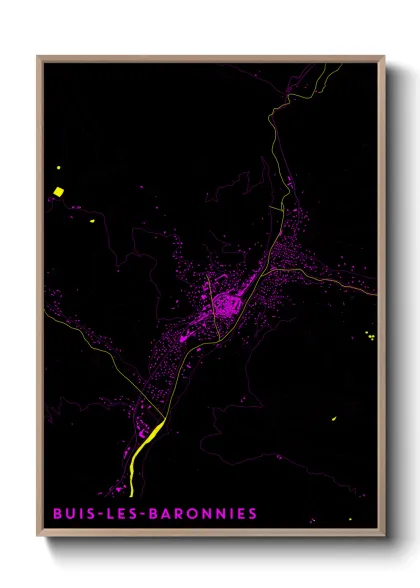 Une affiche de carte sur Buis-les-Baronnies