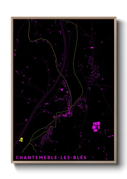 Une affiche de carte sur Chantemerle-les-Blés
