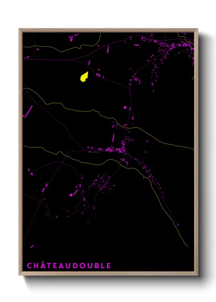 Une affiche de carte sur Châteaudouble